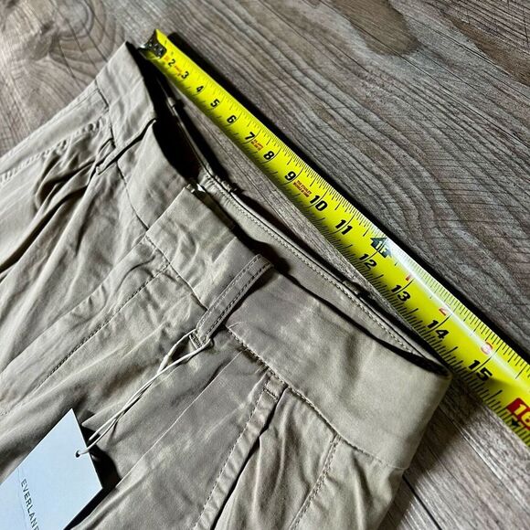 Everlane Womens Tan Pleated Organic Cotton Easy Wide Trench Pant Size 6R NWT - Picture 4 of 12